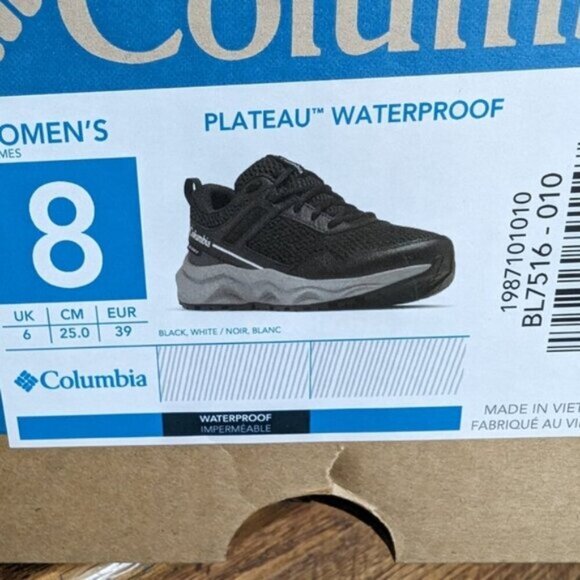 NIB Columbia Women's Plateau Waterproof Hiking Shoe black & gray size 8 - Picture 7 of 12